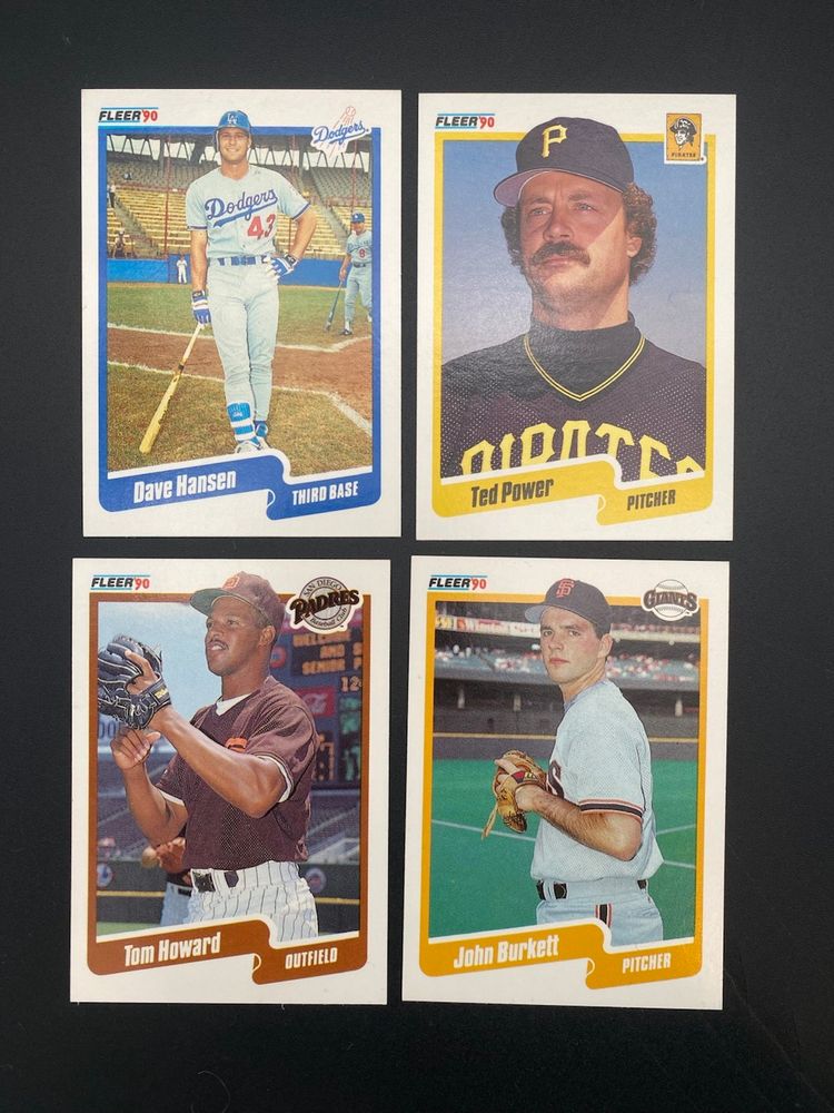 Fleer 1990 MLB Mixed Lot of 8 Different Trading Cards
