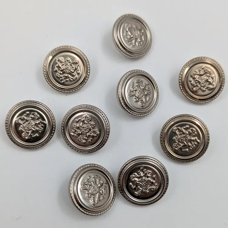 Buttons Vintage Coat of Arms Lions Shield Set of 8