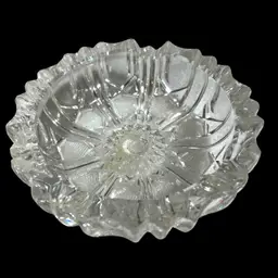 Vintage MCM Cut Crystal Ashtray 5.25" X 1.25"