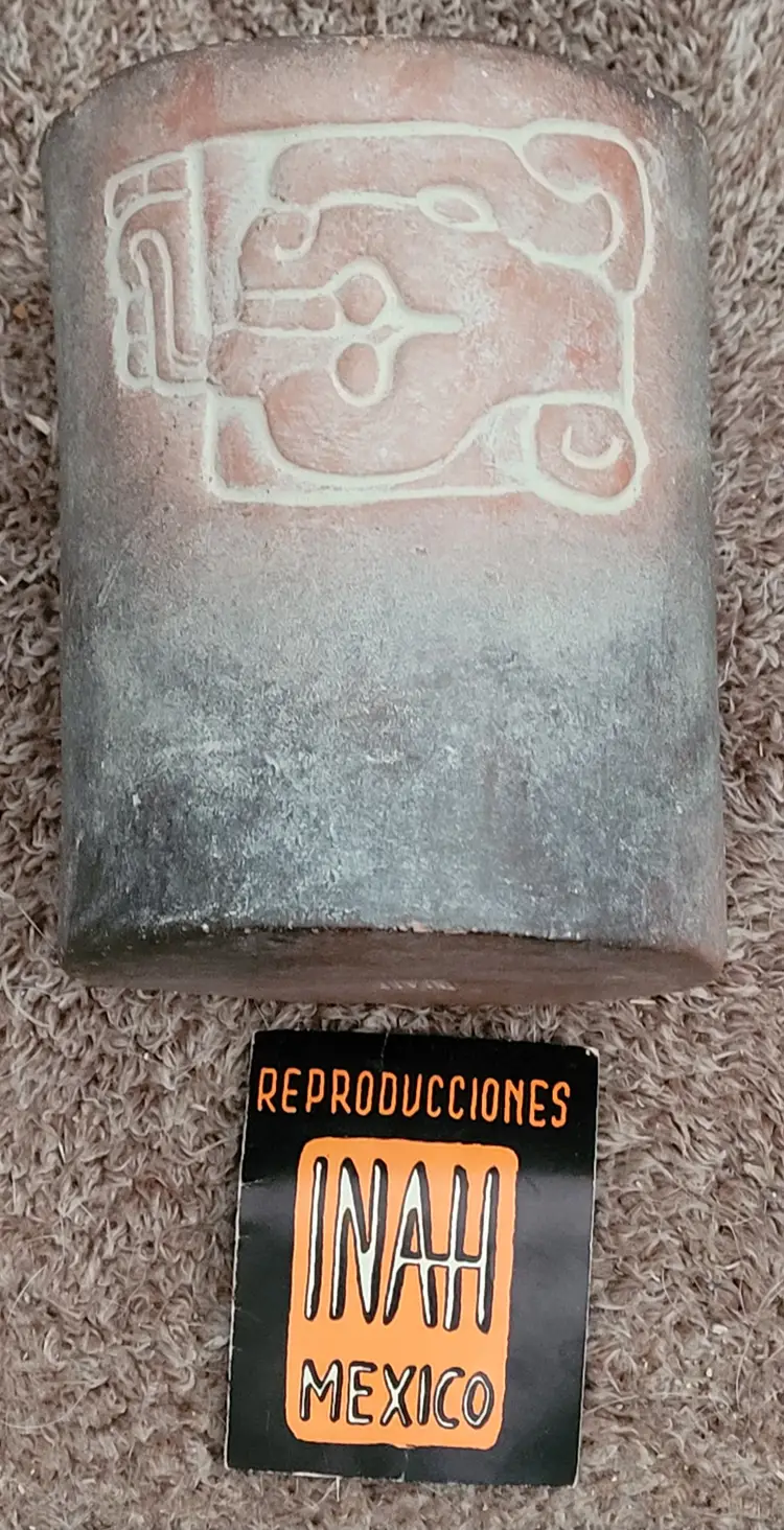 Vtg Inah Mexico Mayan Aztec Clay Pottery Water Jug Utensil Hold Vessel Folk Art
