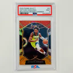 2020 Panini Select Anthony Edwards Red White & Orange Shimmer Prizm Concourse  PSA 9 Minnesota Timberwolves