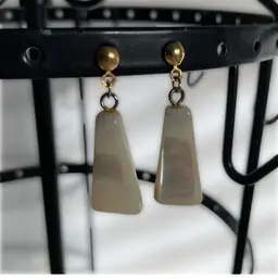 Vintage Iridescent Mother Of Pearl Drop Earrings