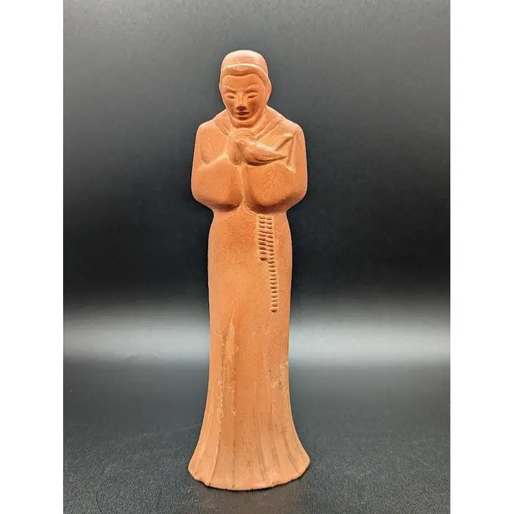 Saint Francis of Assisi clay figurine