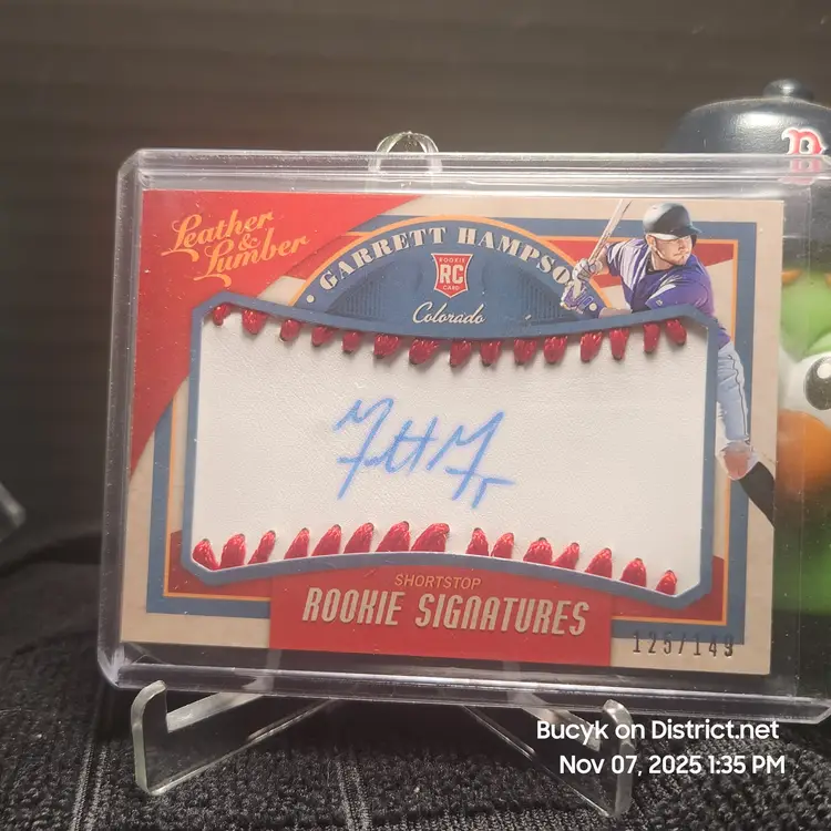 2019 Panini Leather & Lumber Auto - Garrett Hampson Colorado Rockies