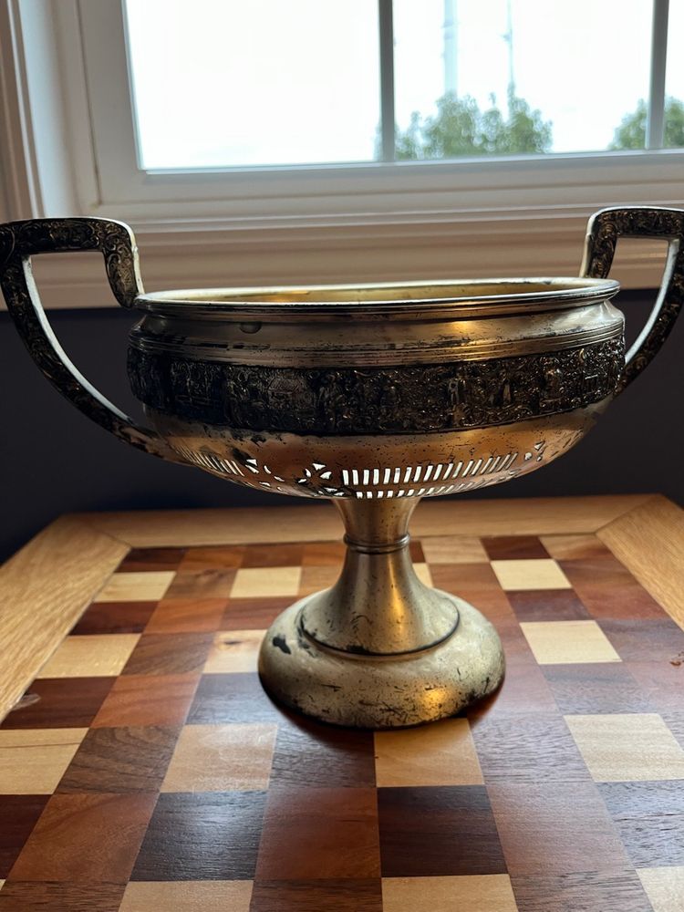 Friedman Bowl, Silverplated Bowl, Dutch Scenes Bowl, Double Handled Centerpiece