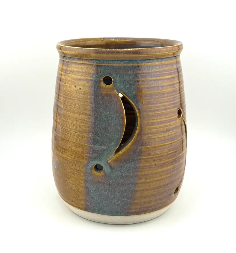 Studio Pottery Votive Holder 5.75"x 6" *READ*