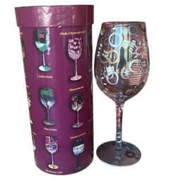 Hand Painted Wine Glass With Box