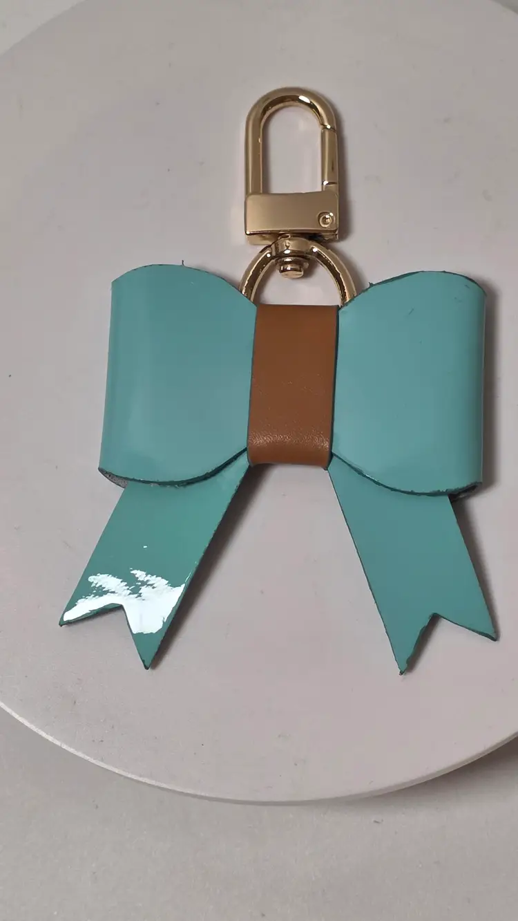 Handmade Patent Leather Purse Charms Key Chain Qty 2 - Slight Color Transfer