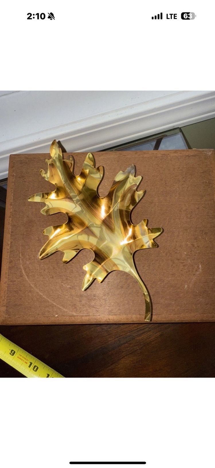 Home Interiors Brass/Copper Vintage Oak Leaves Wall Decor; Set of 3