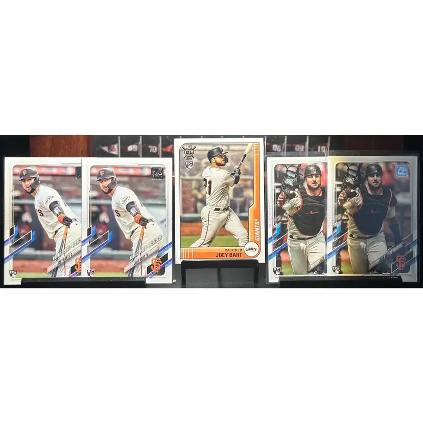 Joey Bart San Francisco Giants 2021 Topps Rookie Card RC lot: Rookie Debut RD, Big League, Flagship