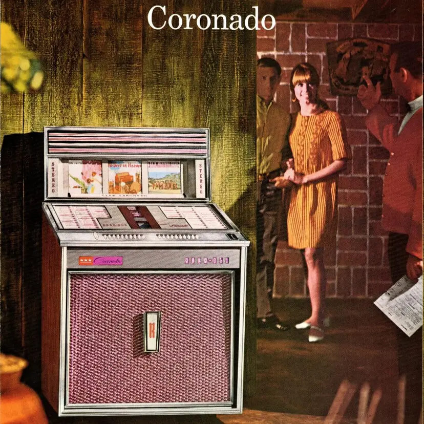 Rock-Ola 431 Coronado Jukebox Art FLYER Phonograph Music 1966 Original Foldout Brochure