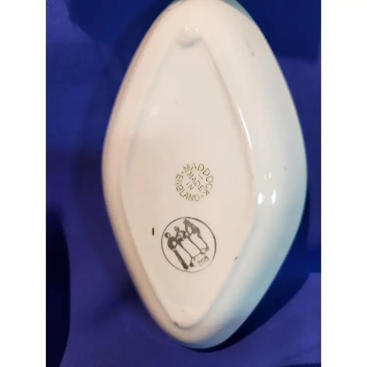 John Maddox Red Flower Diamond Shape Trinket Dish - England