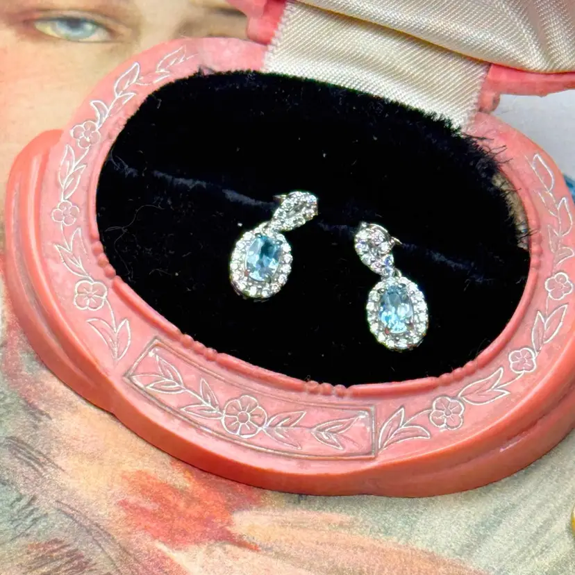 Sterling Silver Swiss Blue Topaz Earrings Pierced