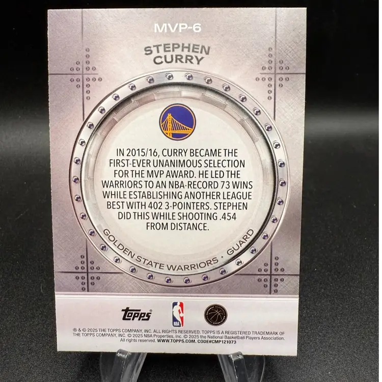 Strong Curry MVP Value #/250 25-26 Topps NBA Golden State Warriors