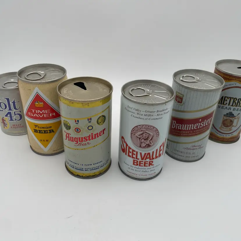 Collectible Beer Can Bundle - Vintage Mixed Brand Six Pack #17 - 1970's-1980’s