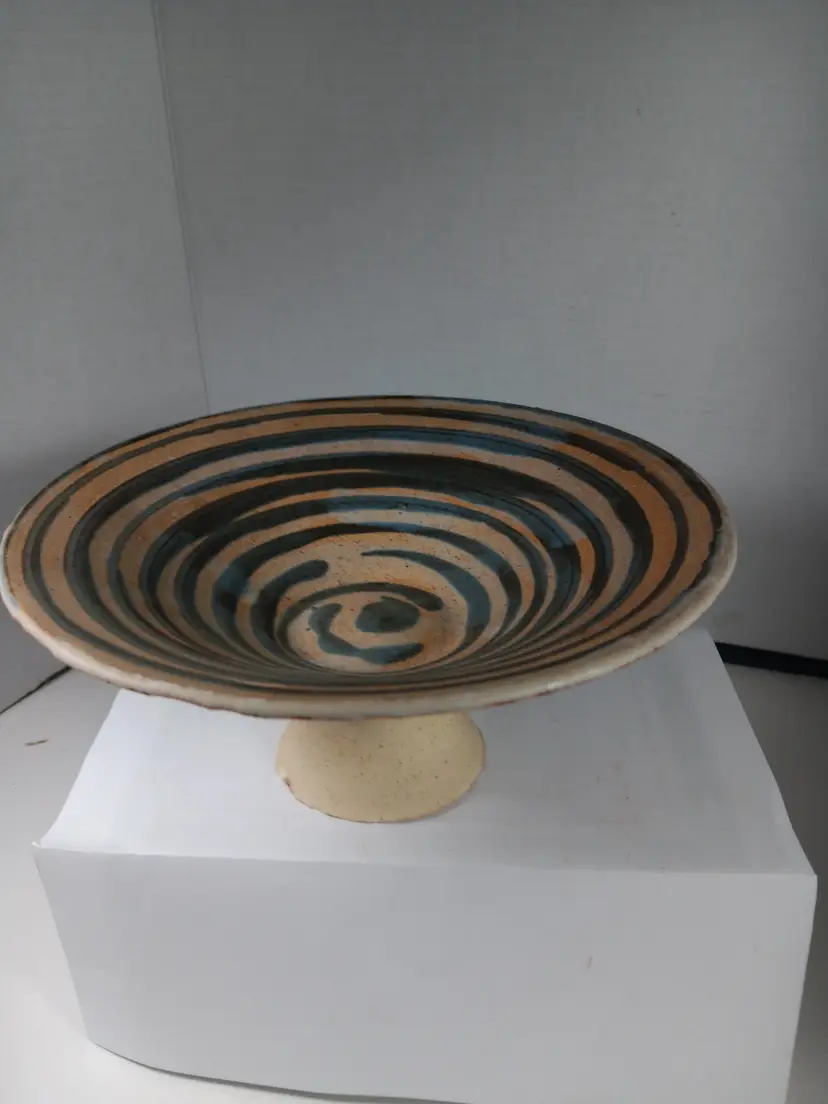 Rustic Ceramic Spiral Bowl