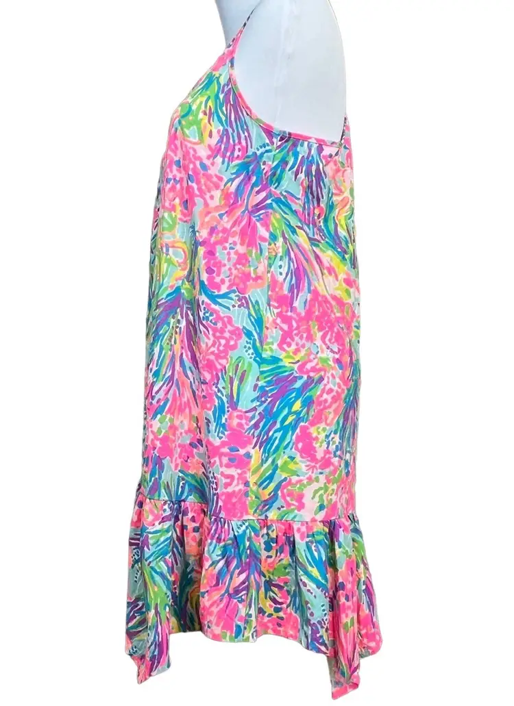 Lilly Pulitzer 24576 Hampton Fan Sea Pants Pink Coverup Dress sz SMALL