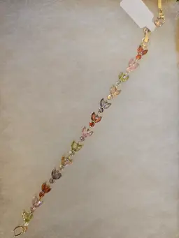 6.5" to 7.5" Adjustable MultiColor CZ Bracelet 14k Gold Filled