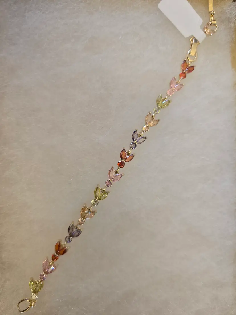 6.5" to 7.5" Adjustable MultiColor CZ Bracelet 14k Gold Filled