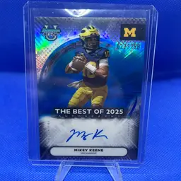Mikey Keene 2025 Bowman Best U Blue Refractor Auto Michigan Wolverines