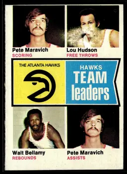 #5 Pete Maravich / Lou Hudson / Walt Bellamy 1974-75 Topps #81 *LIVE AUCTION*