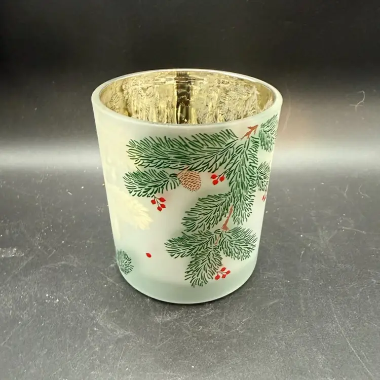 Yankee Candle Balsam Flicker Frosted Glass Votive/Tea Light Candle Holder