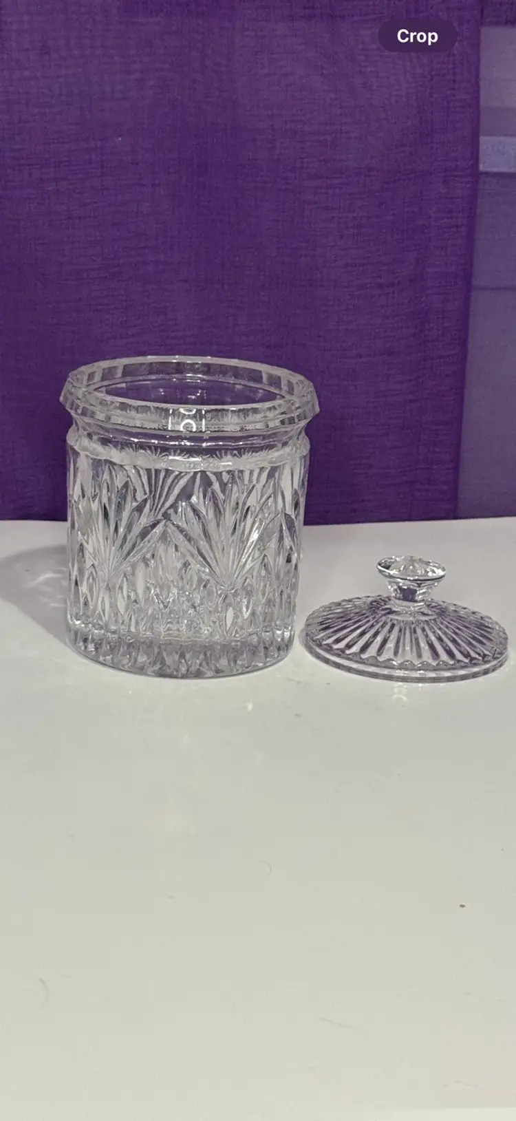 Shannon Style Crystal 6.5” Covered Jar – Diamond & Fan Cut Jar