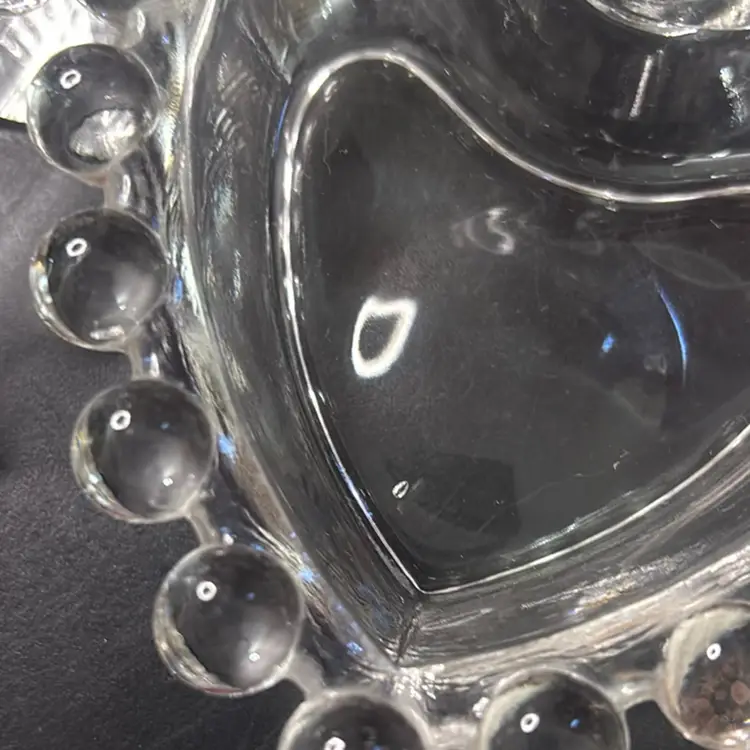 Two Vintage Imperial Candlewick, Heart-Shaped Trinket Dishes