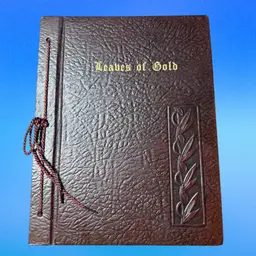1948 Leaves Of Gold Leather Bound Book, Prayers & Inspirational Phrases, Revised