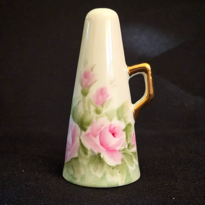 Candle Snuffer Bone China Decorative 3” Tall Hand Painted Signed & Dated Vintage