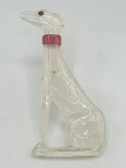 Vintage Lucite greyhound dog brooch pin
