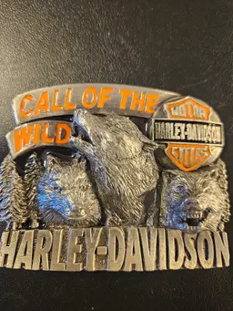 vintage "Call of the Wild" Harley-Davidson belt buckle
