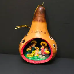 Handmade Calabash Squash Panama Nativity Ornament
