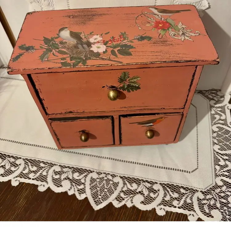 Up-Cycled 3 Drawer Jewelry Box 9.5x10x5
