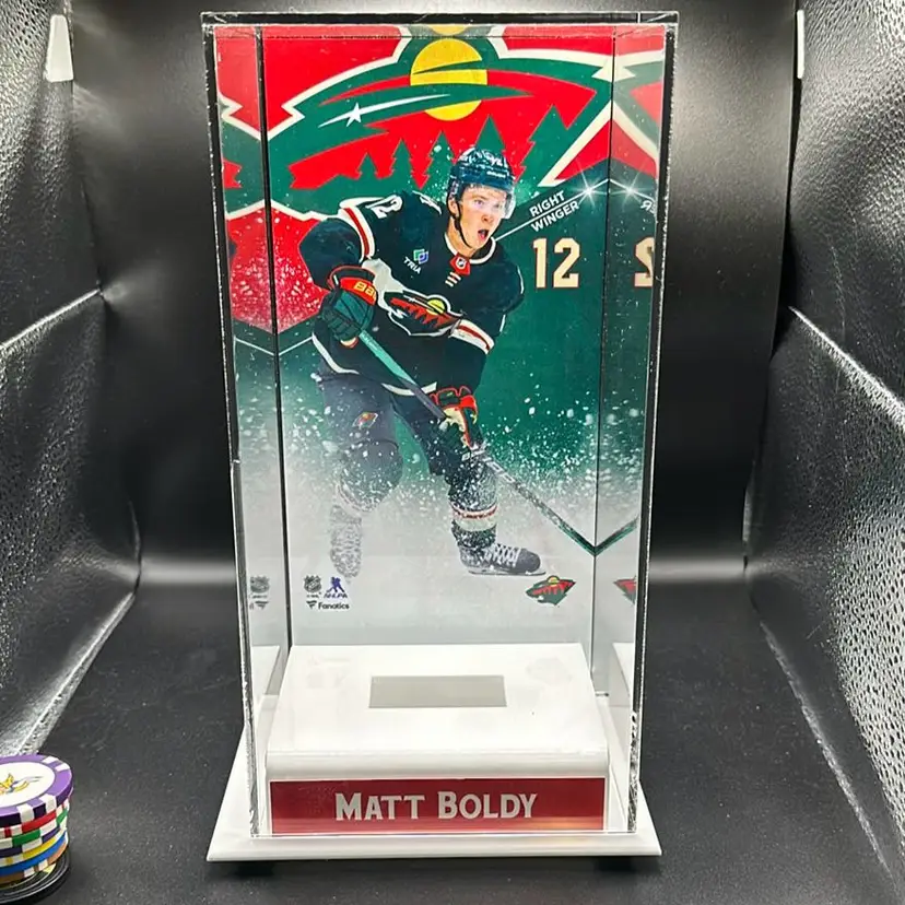 Matt Boldy Fanatics Tall Puck Display Case Minnesota Wild