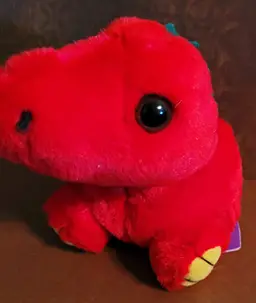 Vintage Puffkins 'Drake 8-21-97' Plush Red Dragon c.1994