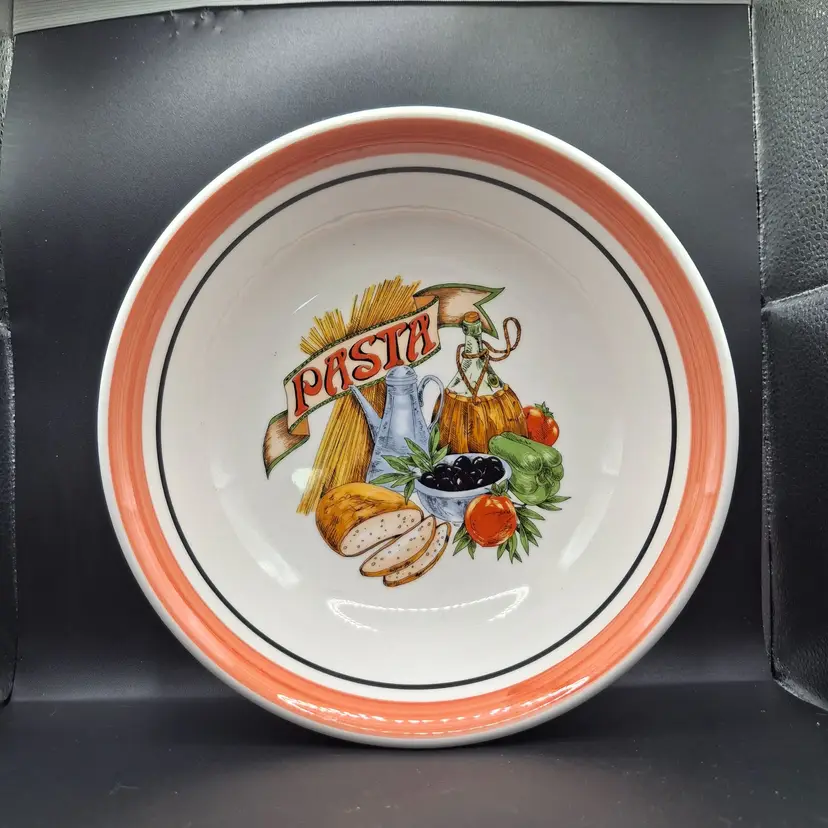 Vintage Tre Ci Italian Pasta Bowl 8.5" Ceramic Made in Italy Set of 2