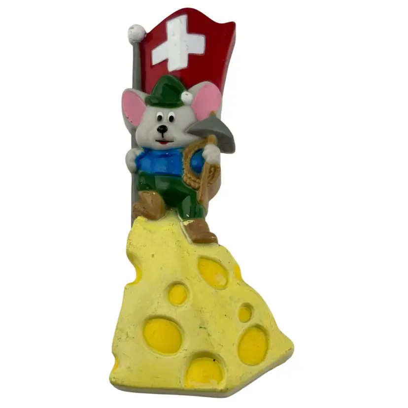 Vintage Swiss Cheese Mouse Magnet