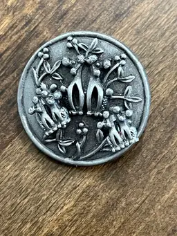 Vintage Cute Round Flower Poodle Brooch Earrings