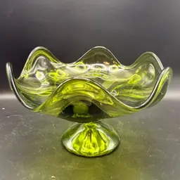 Vintage Viking Avacado Green Epic 6 Petal Compote
