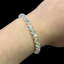 Vintage Crystal Bracelet With 925 Lobster Clasp And Adjustable Length