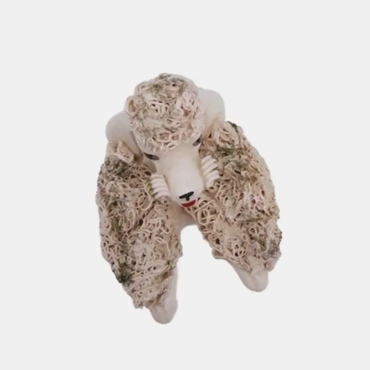 Vintage Pink Poodle Spaghetti Figurine Begging Dog Figure Porcelain Japan? READ