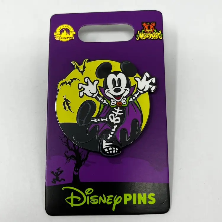 Mickey Mouse Skeleton Vampire Halloween 2024 Disney Pin