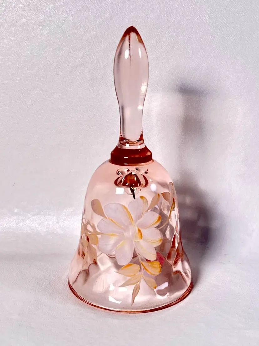 Fenton Vintage Hand Painted Bell with Flowers signed Jackie D