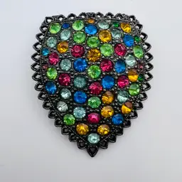 Vintage Art Deco Colorful Shield Brooch