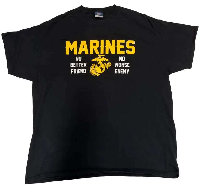 Marine “No Better Friend, No Worse Enemy” Graphic Print MV Sport T-Shirt Size XL