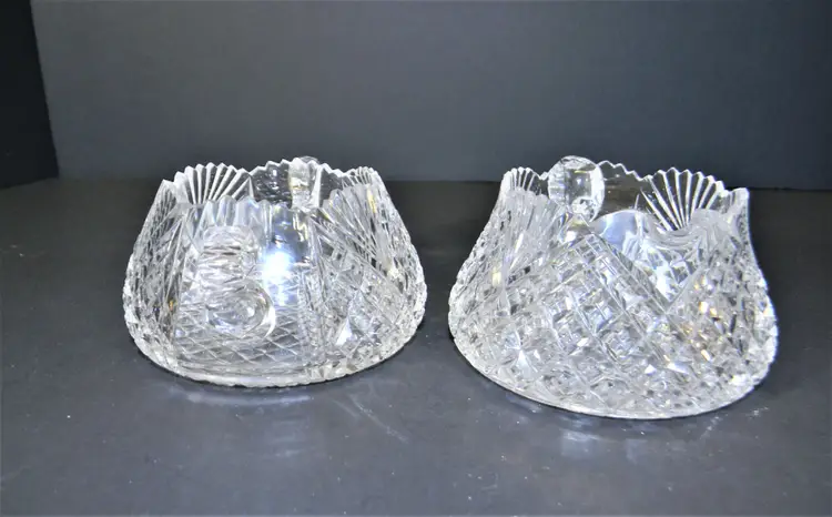 #01 Cut Glass Sugar and Creamer Set