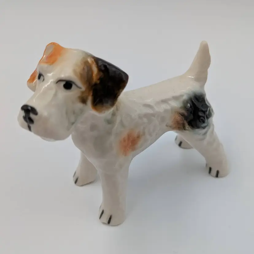 Black & Orange Porcelain Dog Figure