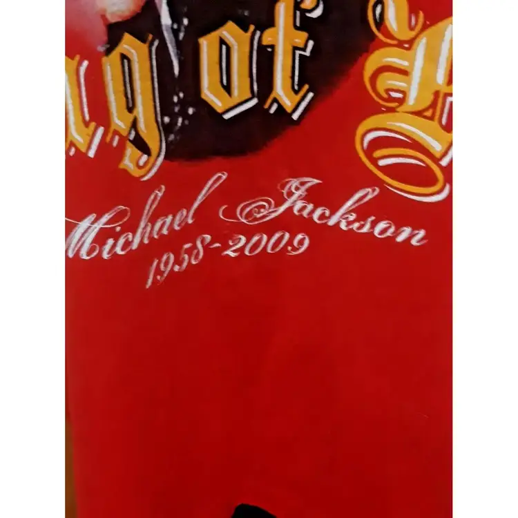 Michael Jackson Gildan Shirt L Red King of Pop Memory Memorial Vintage