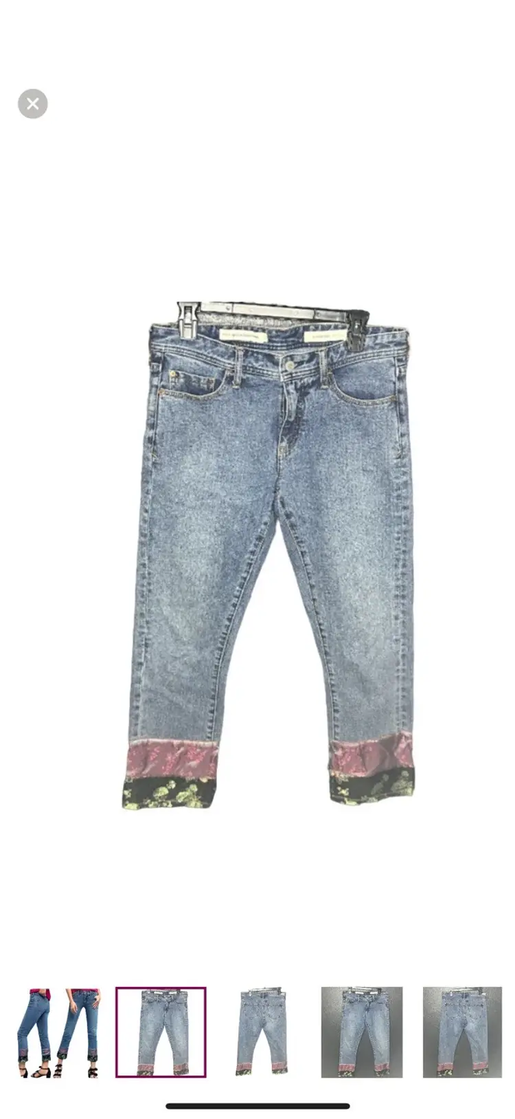 Anthropologie Pilcro And The Letterpress Blue Denim Slim Boyfriend Jeans Size 27